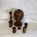 Belize Wood Decanter w/cups