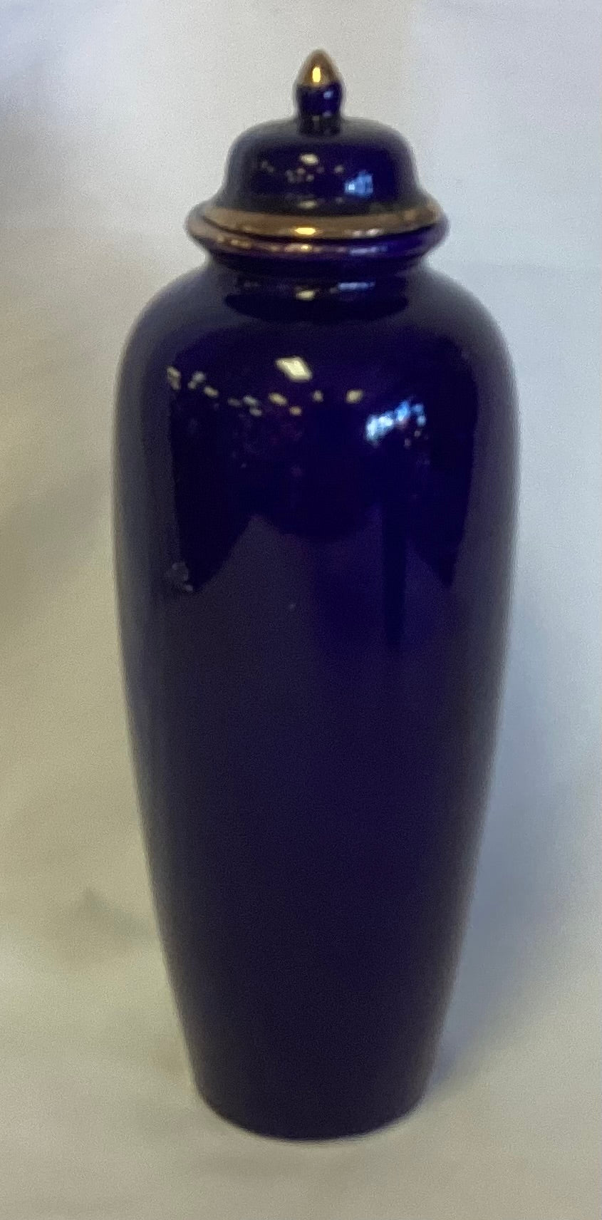 Cobalt Blue Asian Vase w/lid