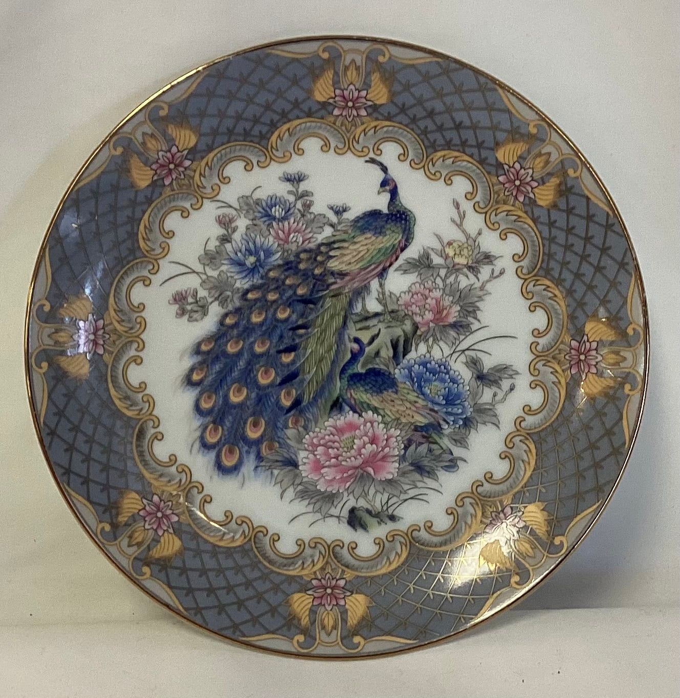 Hand Painted Japanese Peacock Plate