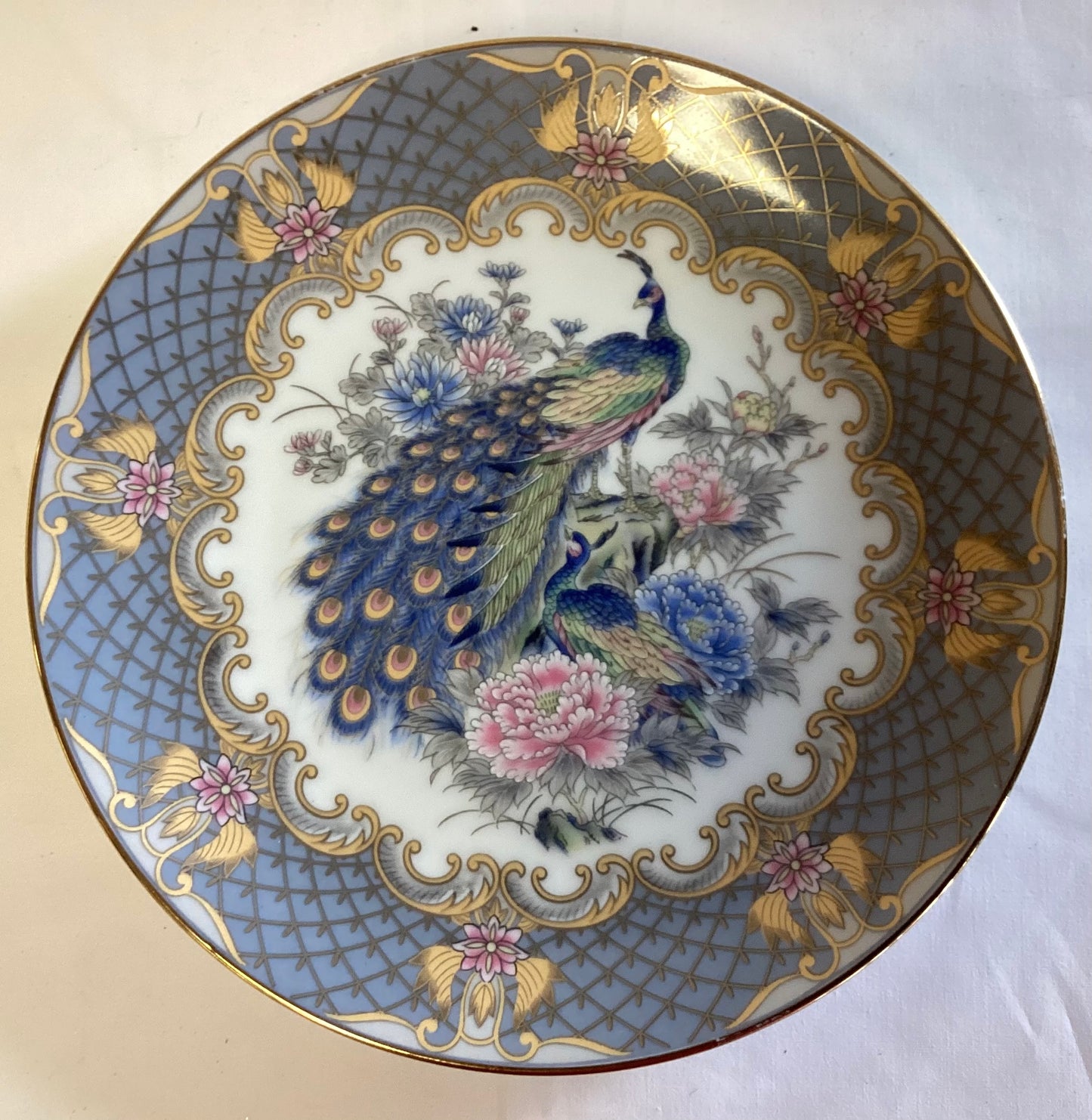 Hand Painted Japanese Peacock Plate