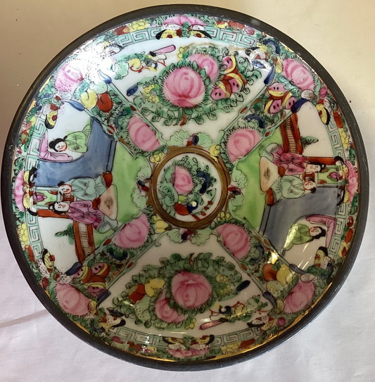 Hildegard - Enamel and Pewter Asian Plate - vintage