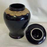 Black & Gold Japanese Urn w/lid