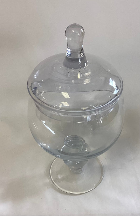 Glass Pedestal  Candy Dish with Lid