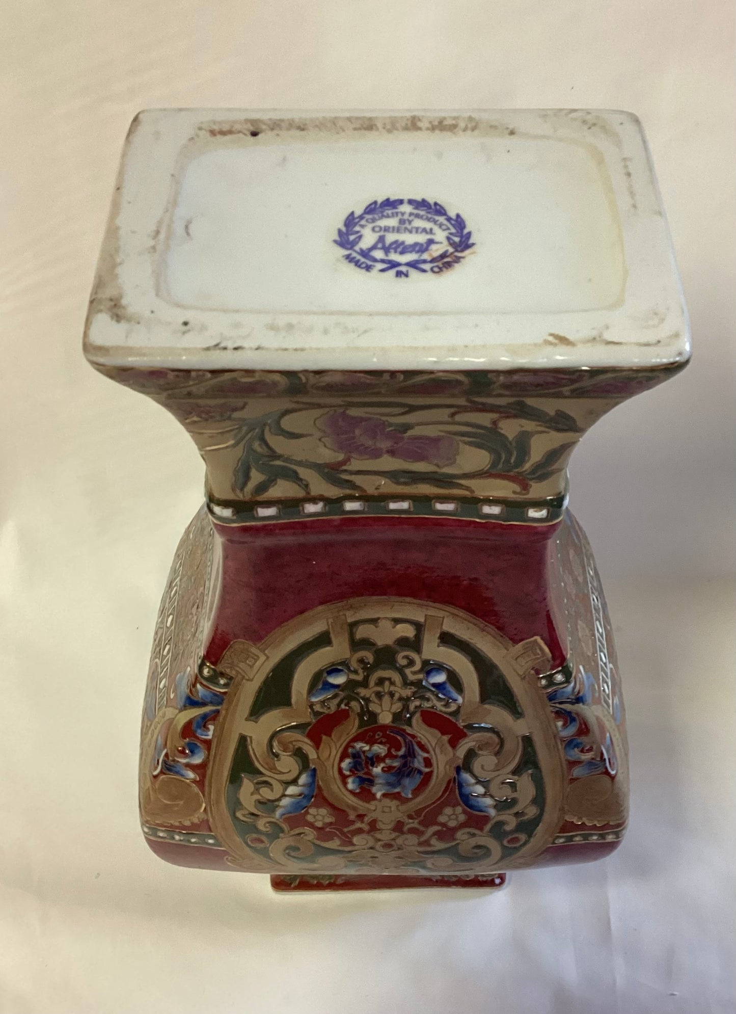 Vintage Asian Urn with Reds