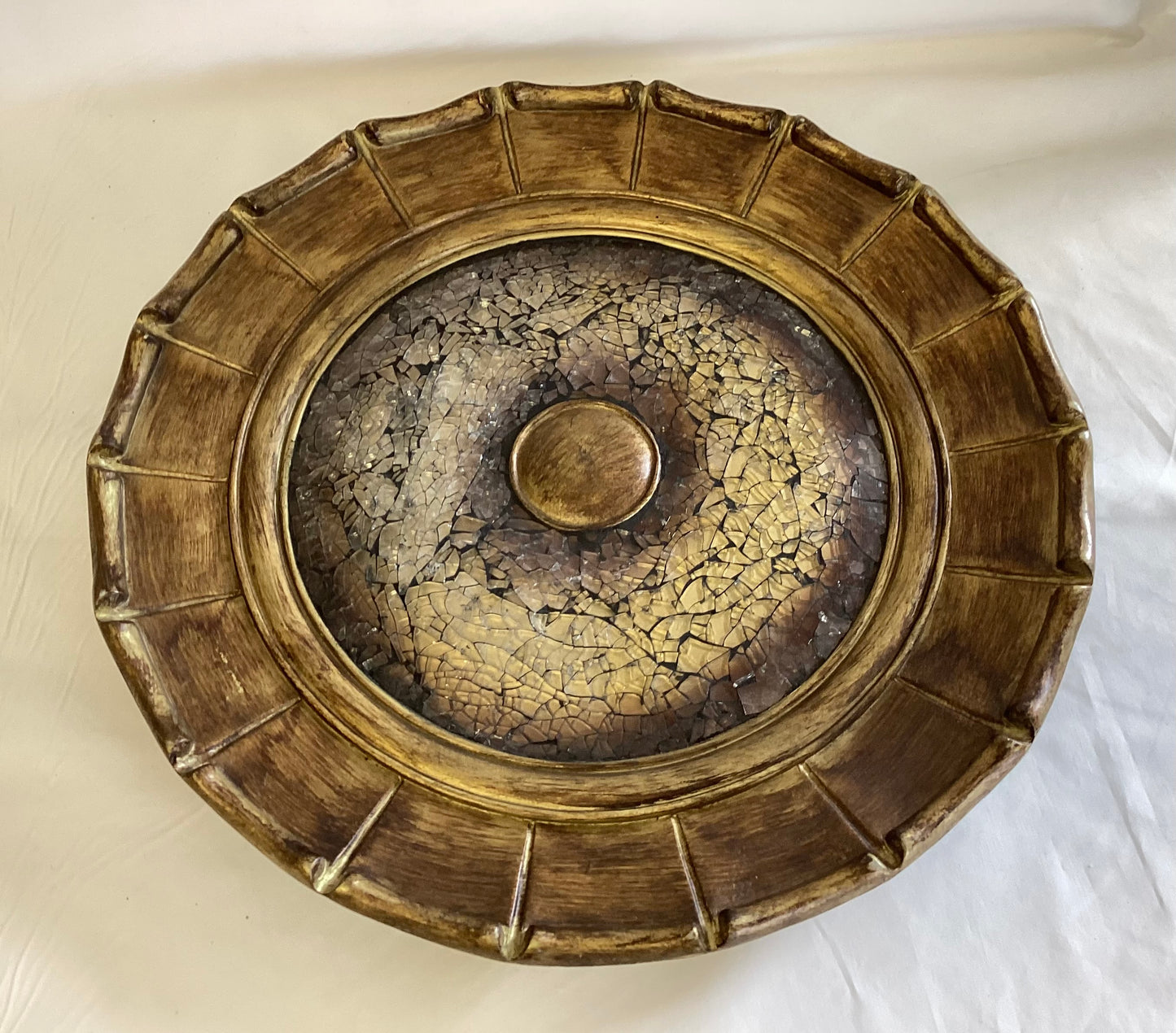 Decor Plate with Cut Glass Center