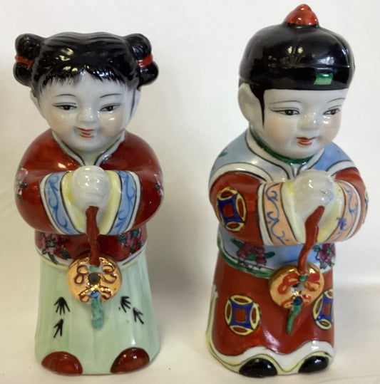 Asian Chinese Jintong Boy & Yunu Jade Girl - vintage