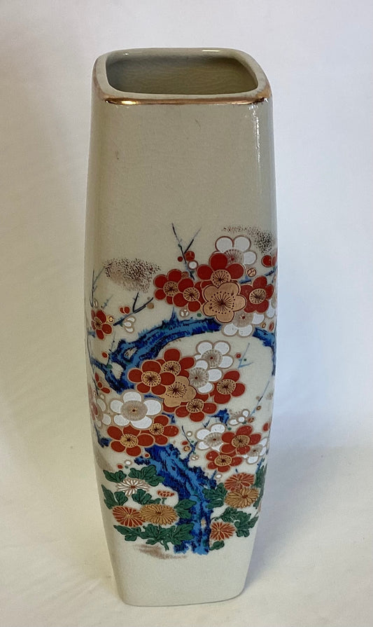 Asian Floral Vase Multi Color