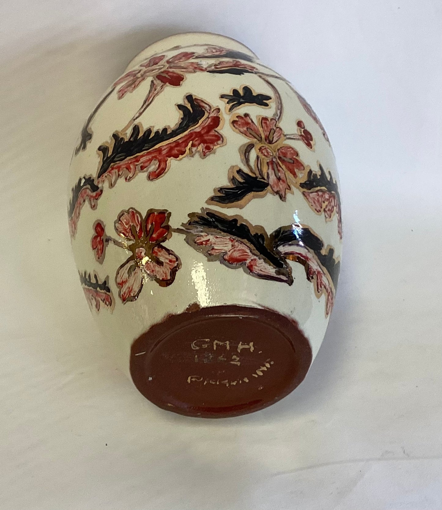 Vtg. Handmade Hand Painted Vase