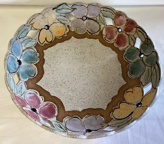 Homemade Floral Bowl - signed