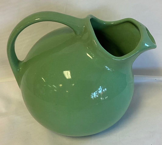 York Green Glazed Pottery Ball Pitcher - vintage