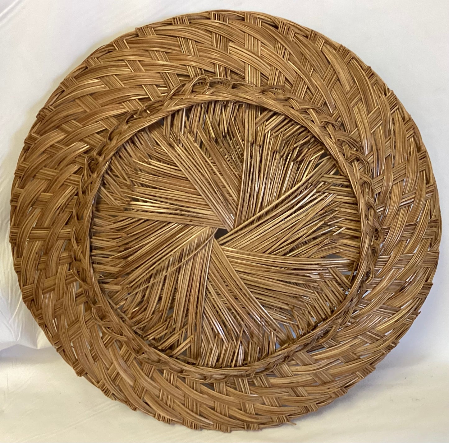 Wicker Flat Wall Basket Boho Wall Hanging