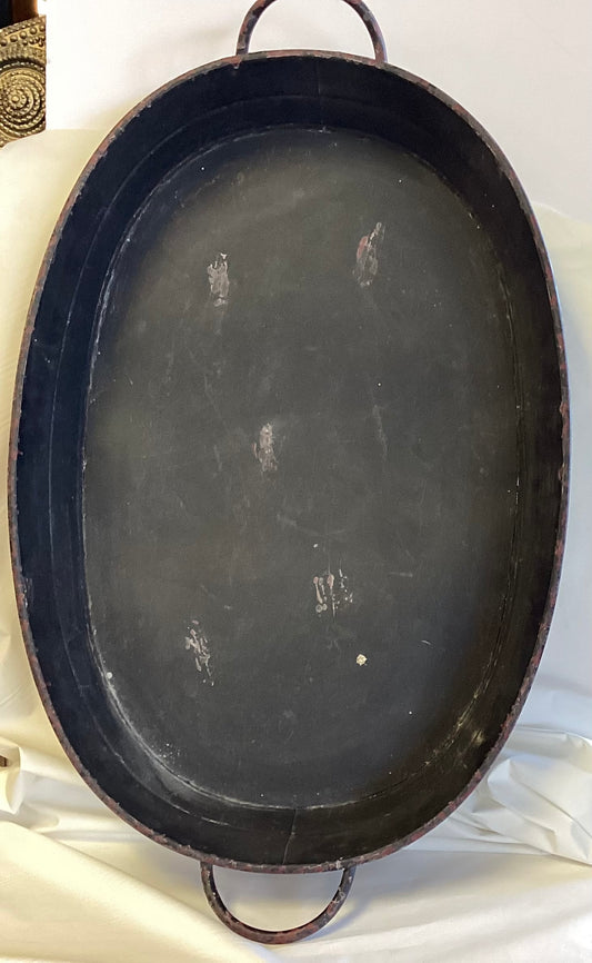 Big Metal Black Tray - vintage