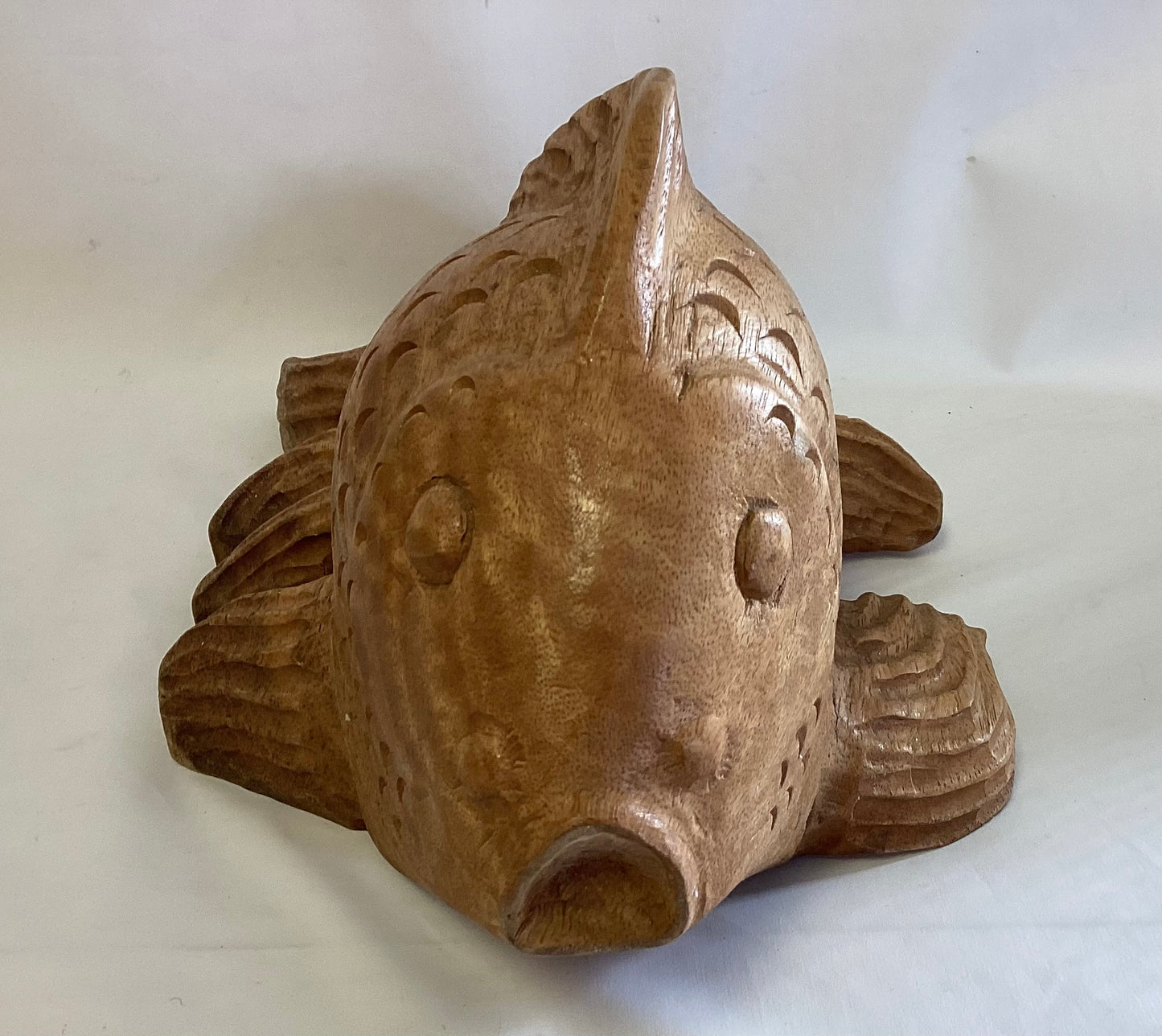 Carved Wood Gold Fish