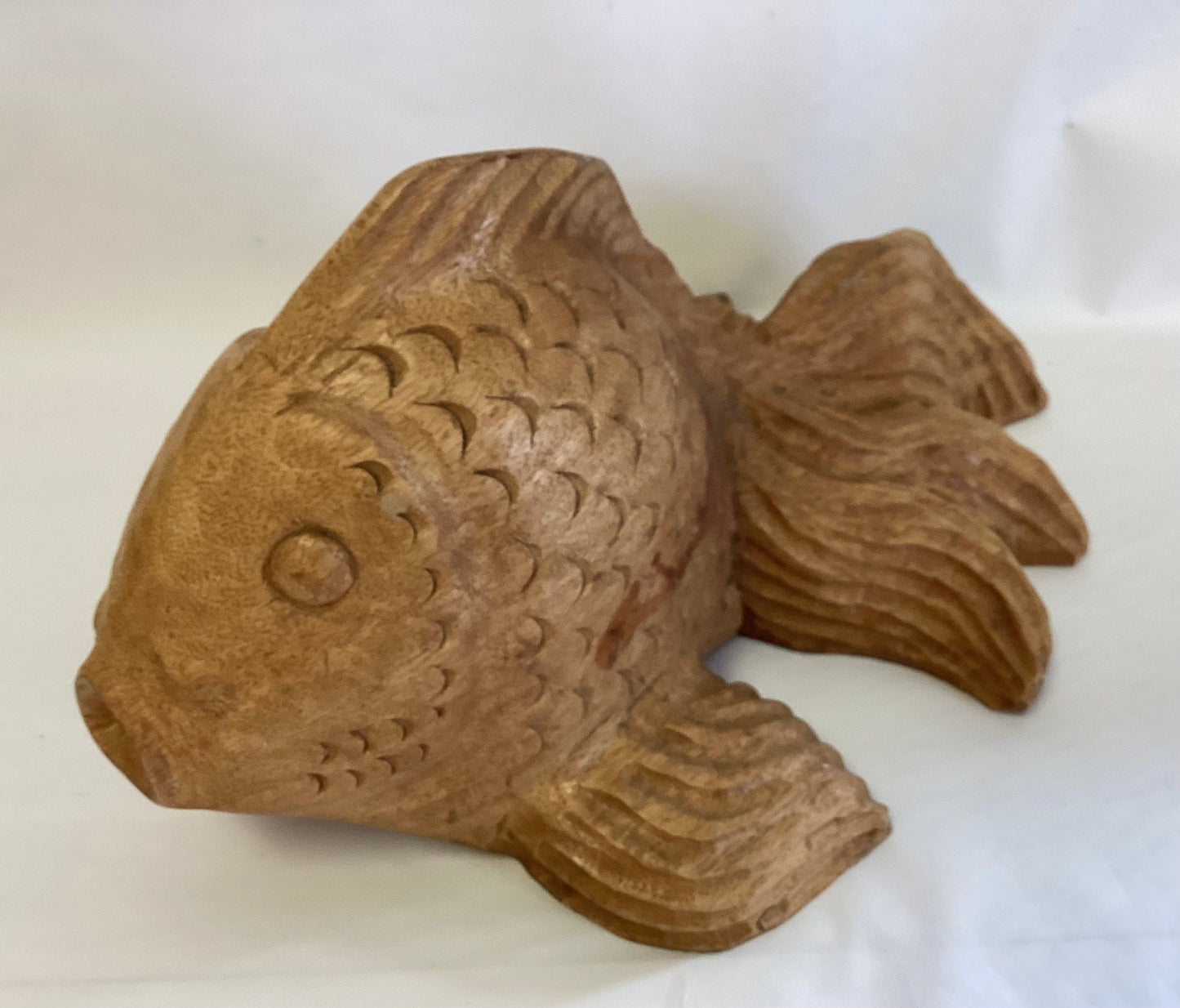 Carved Wood Gold Fish