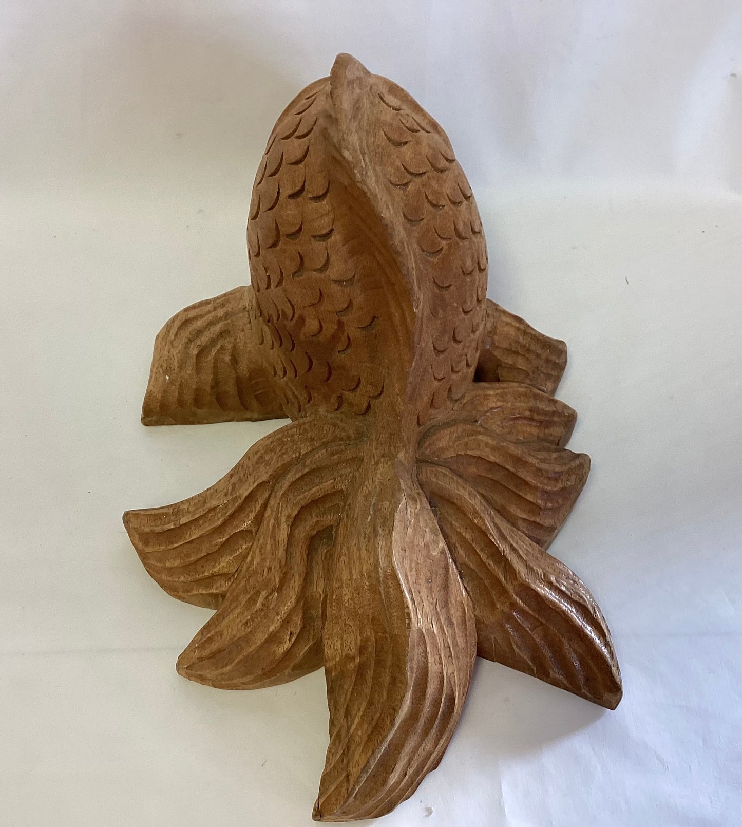 Carved Wood Gold Fish