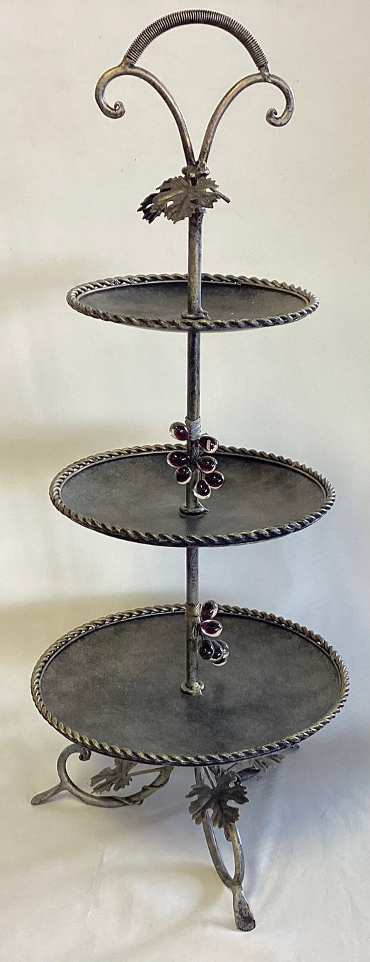 3 Tier Serving Tray w/grapes