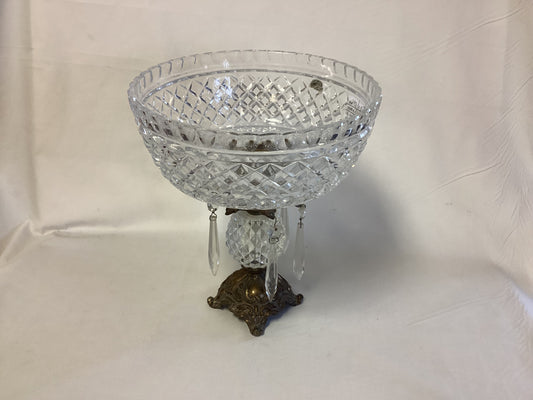 Glass & Brass Pedestal Compote Dish