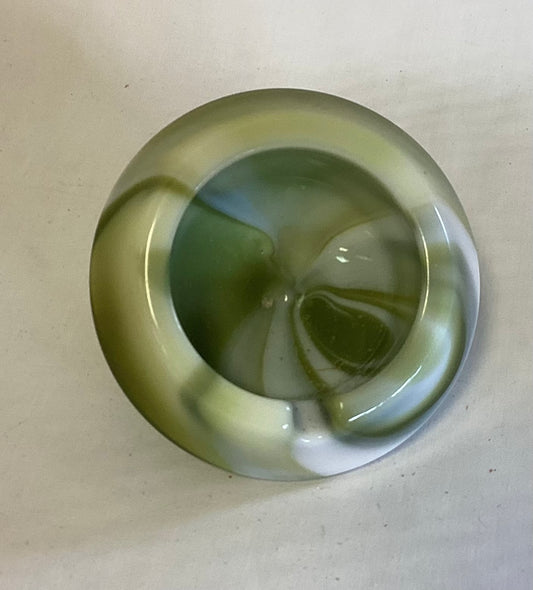 Agate  Green & White Swirl Ashtray