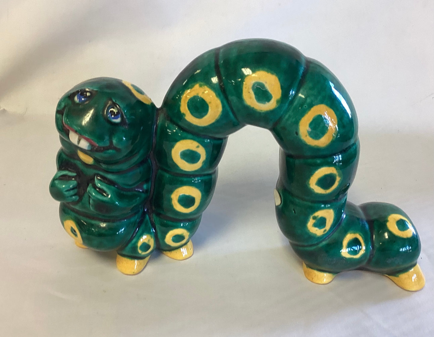 Green Ceramic Catapillar