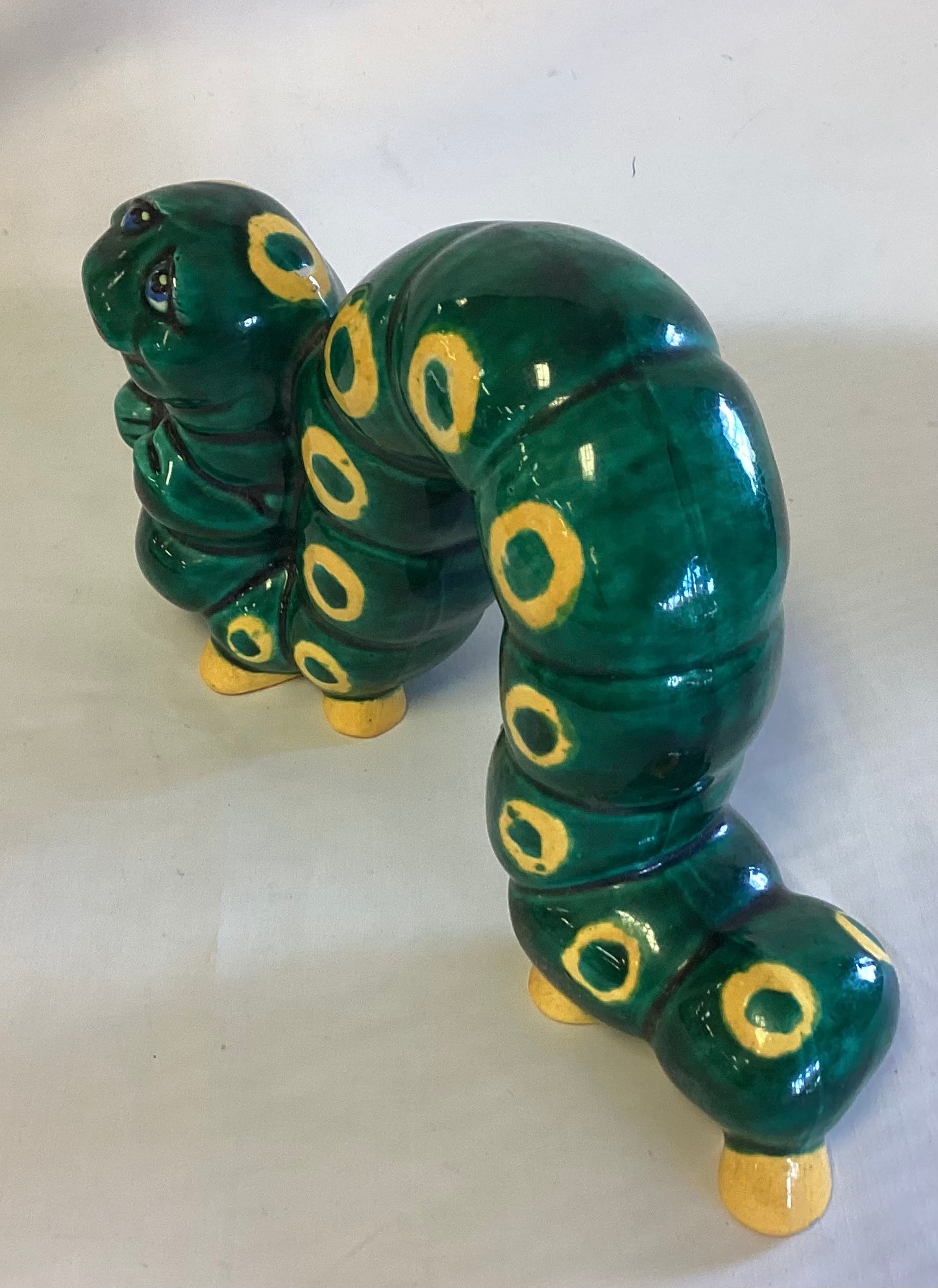 Green Ceramic Catapillar