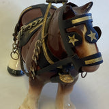 Ceramic Clydesdale Horse in Full Harness