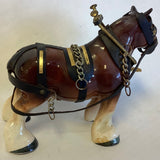 Ceramic Clydesdale Horse in Full Harness