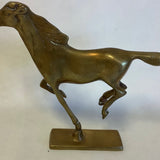 Brass Galloping Horse on Brass Stand