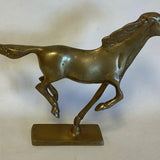 Brass Galloping Horse on Brass Stand