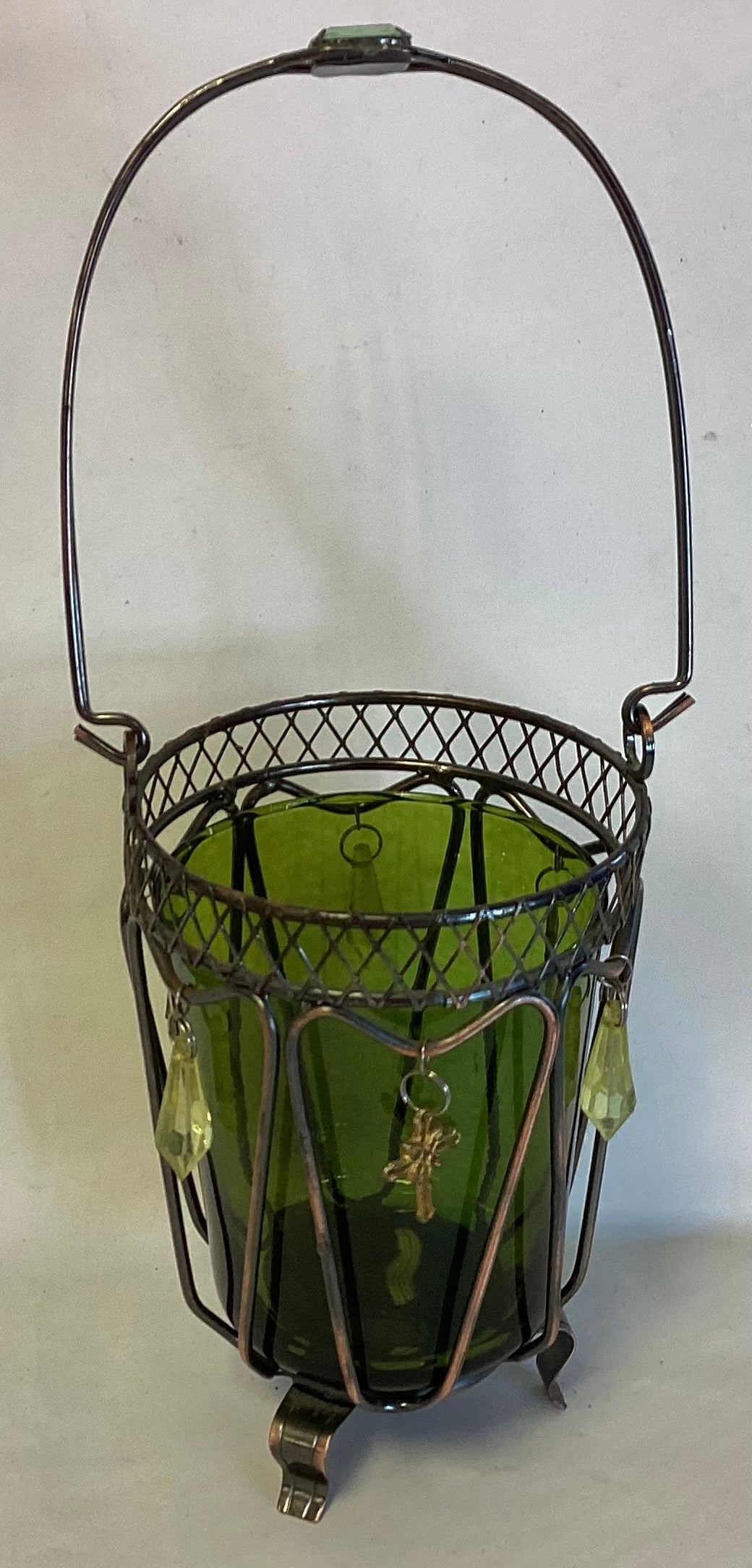 Green Jewel Candle Holder