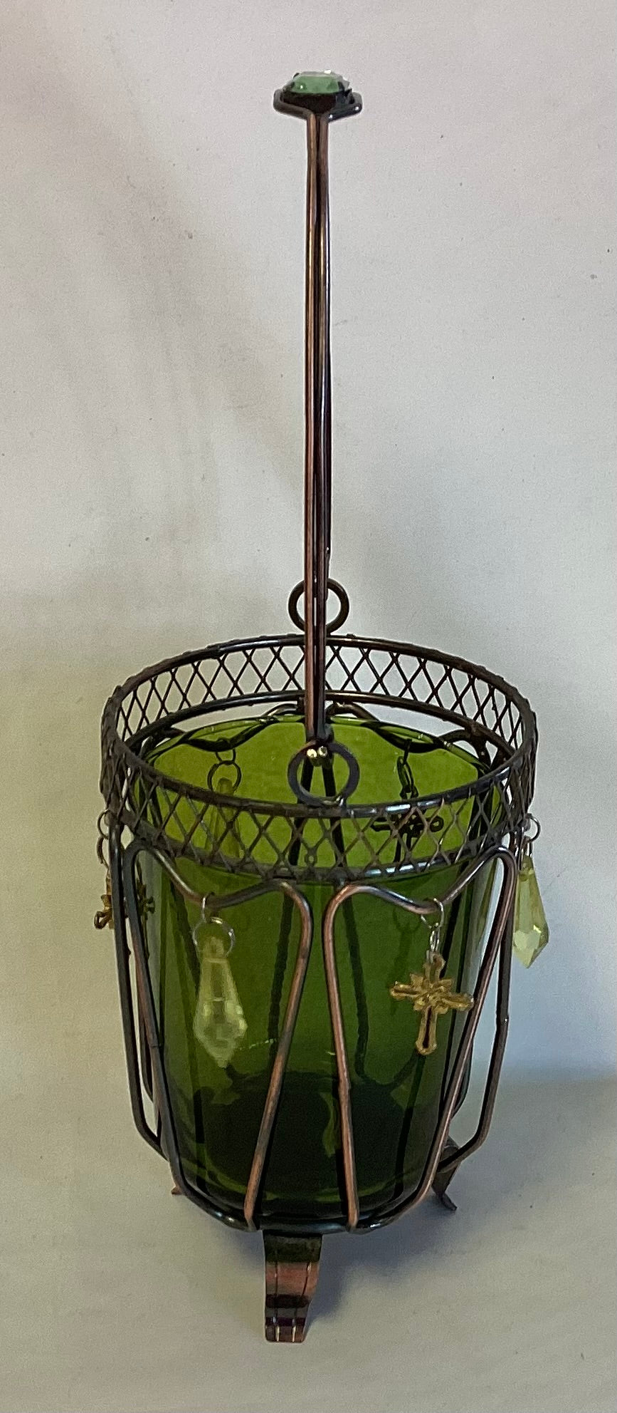 Green Jewel Candle Holder