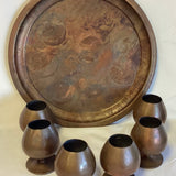 7 Piece Copper Tray w/Goblets