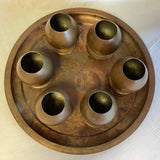 7 Piece Copper Tray w/Goblets