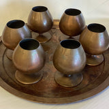 7 Piece Copper Tray w/Goblets