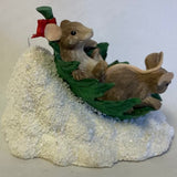 Charming Tails “Sledding Leaf Saucer”