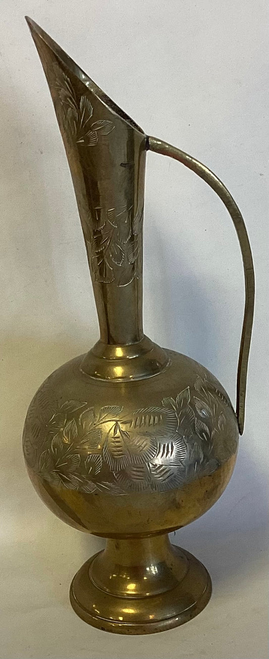 Turkish Brass Vase w/Etchings