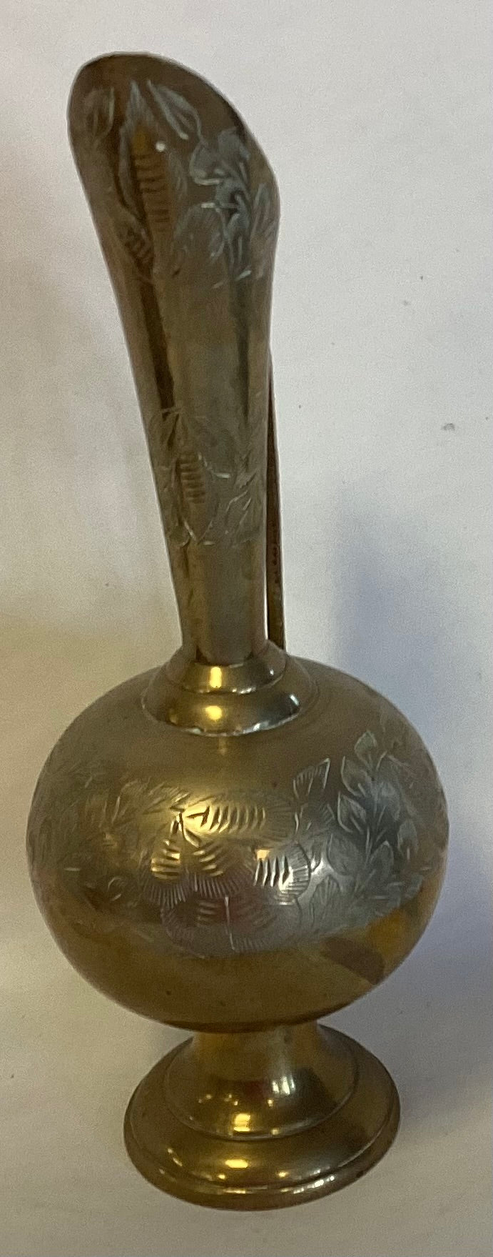 Turkish Brass Vase w/Etchings