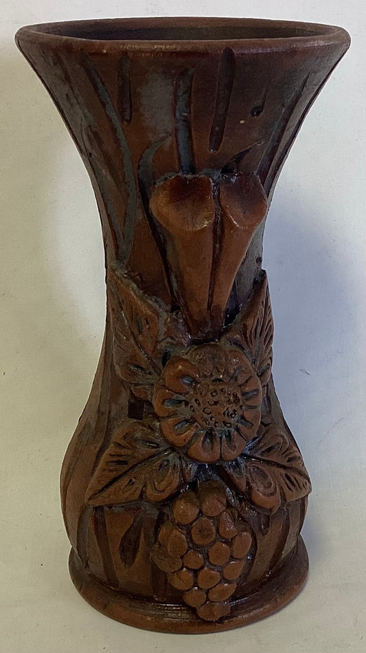 Wood Look Vintage Pottery Vase