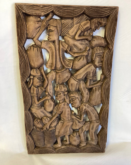 African Carved Wood Story Board