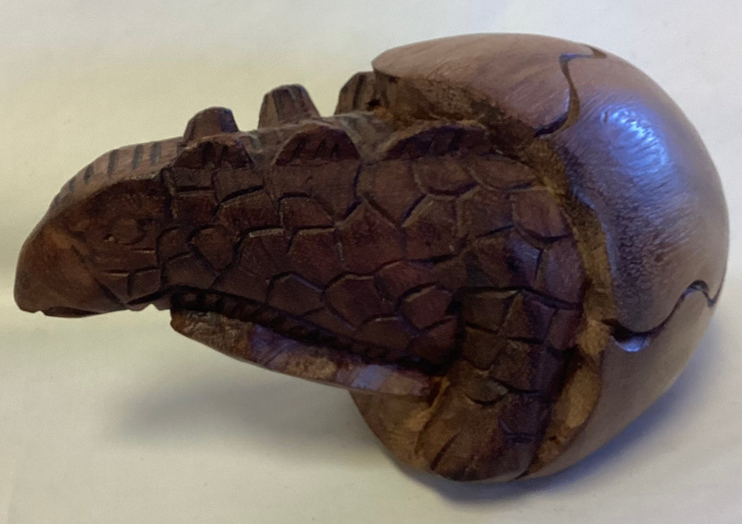 African Wooden Dinosaur Hatching From An Egg