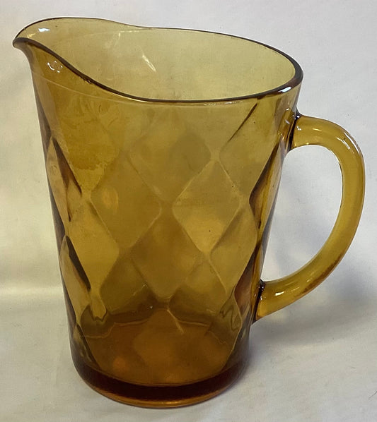 Amber Glass Pitcher w/handle