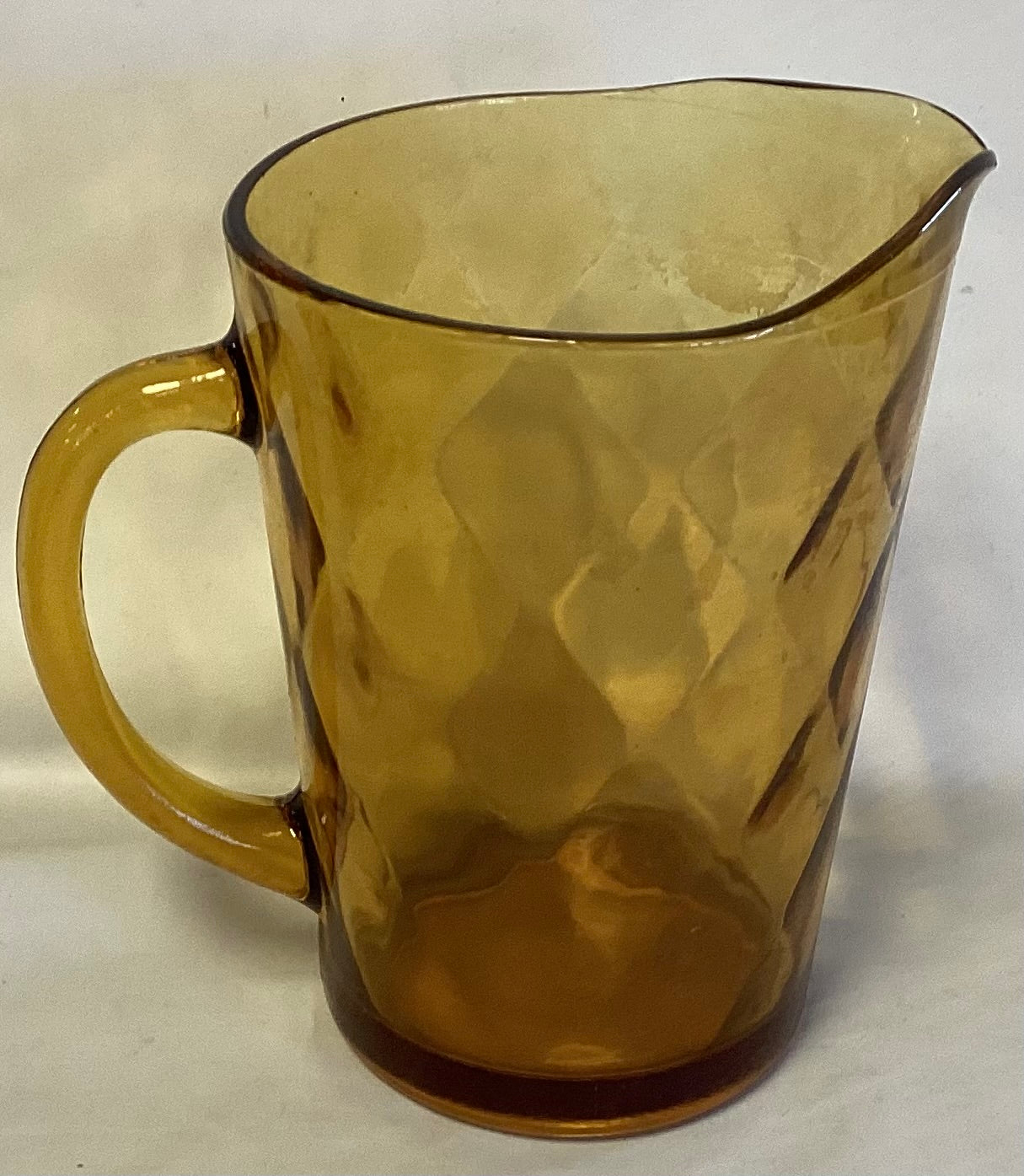 Amber Glass Pitcher w/handle