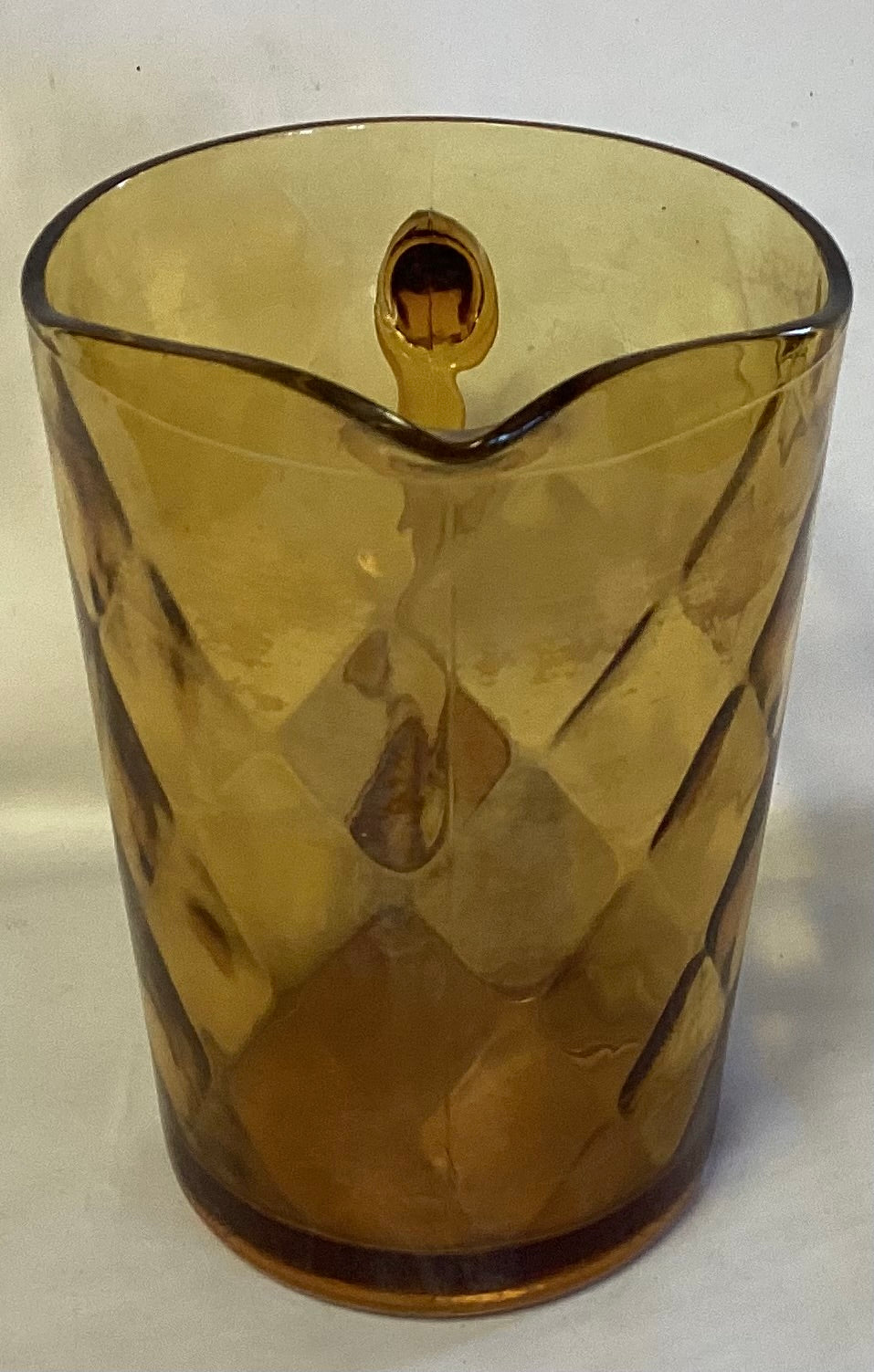 Amber Glass Pitcher w/handle