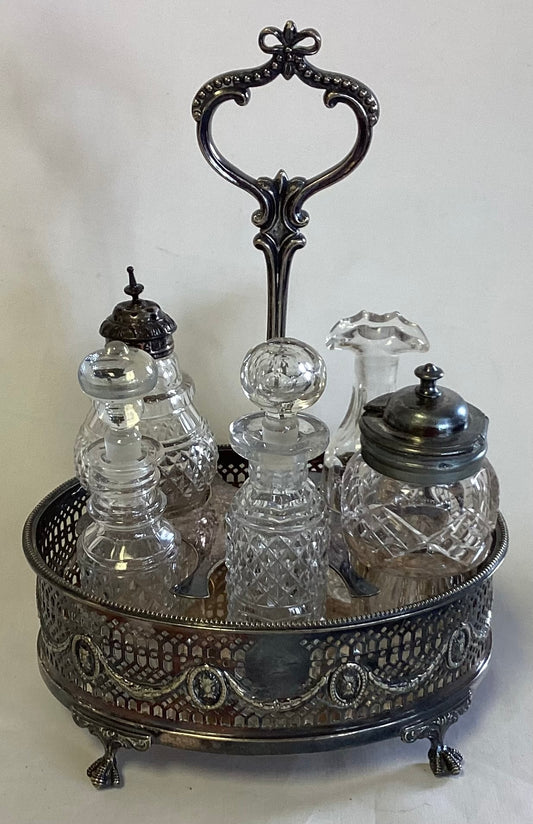 1890 Silver Plated Cruet Set -6 piece