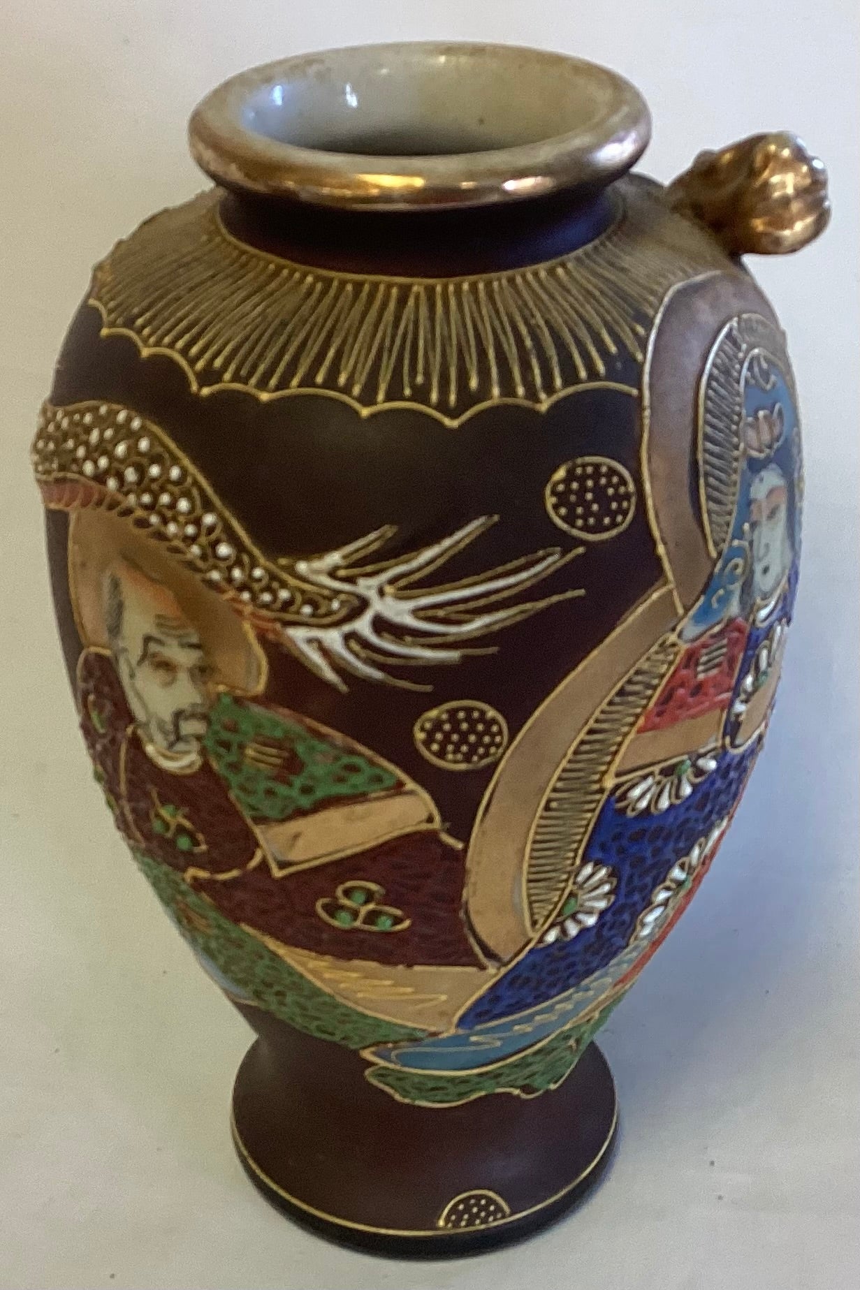 24K Handpainted Vintage Dragon Vase