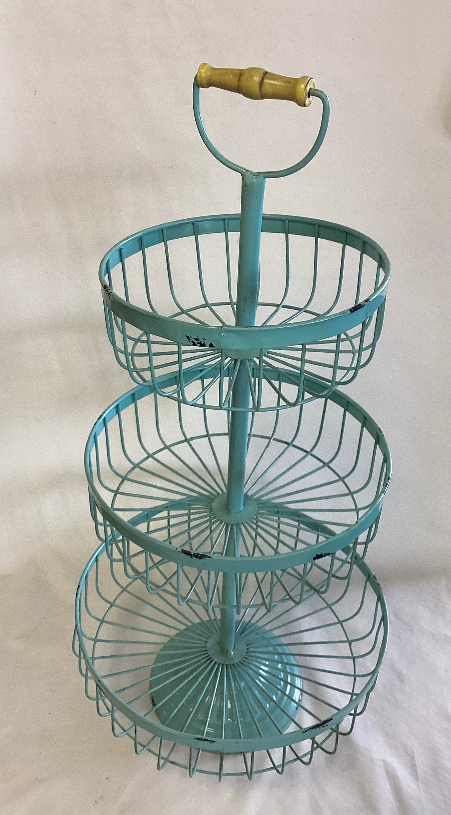 3 Tier Teal Metal Basket